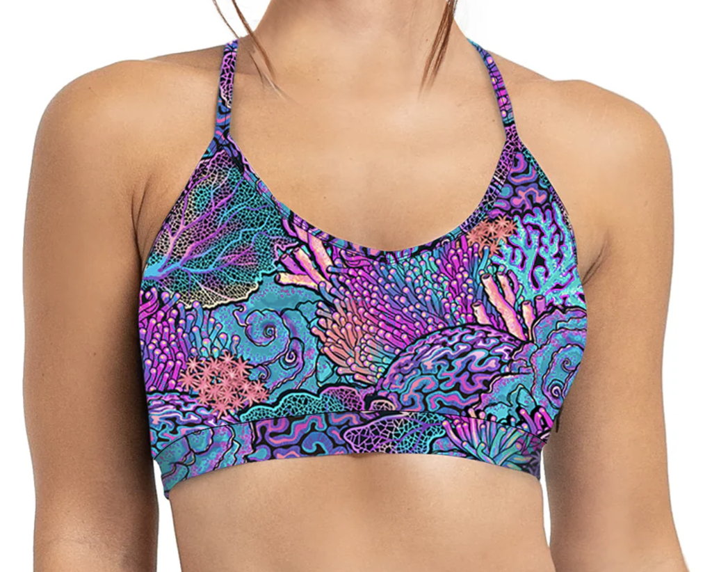 SPACEFISH Coral Kaleidoscope Bikini Top