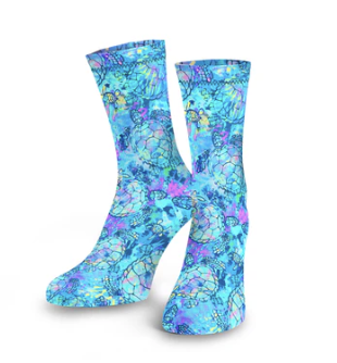 SPACEFISH Turtle Tie Dye Dive Socks